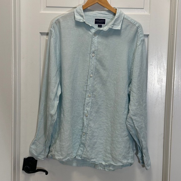 Charles Tyrwhitt Other - Charles Tyrwhitt Men XL Light Blue 100% Linen Long Sleeve Button Down Shirt XL